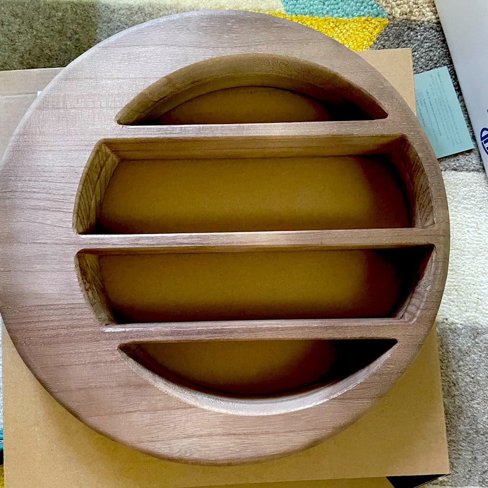 New! Solid wood crescent moon wall shelf